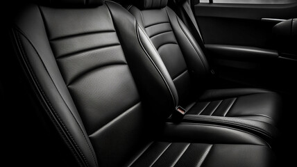 back black leather seat of the car isolated. Generative Ai