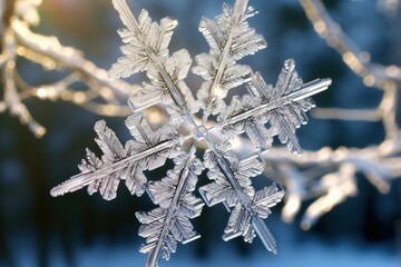 Delicate snowflakes with intricate crystal formations - Generative AI