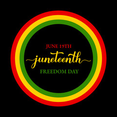 Juneteenth sign. African American holiday on June 19. Vector template for typography poster, banner, greeting card, postcard, etc