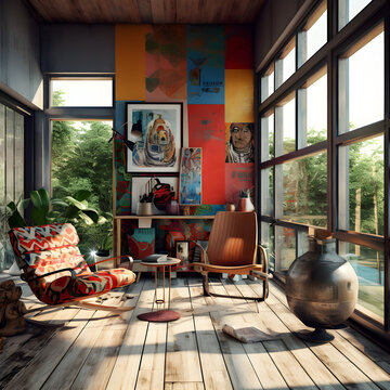 living room eclectic design