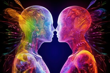 Emotional intelligence and Artificial Intelligence - Generative AI - obrazy, fototapety, plakaty