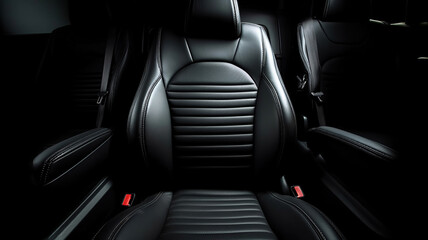 back black leather seat of the car isolated. Generative Ai