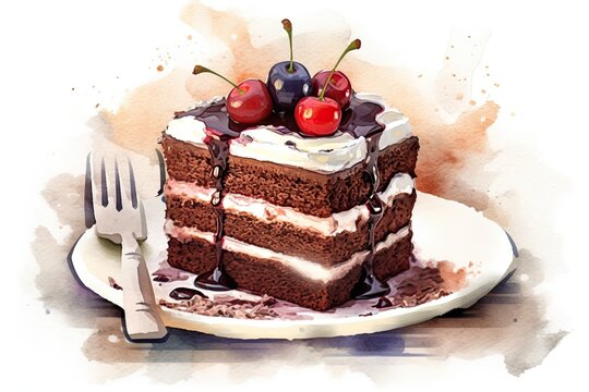 Black Forest Cake illustration - made with Generative AI tools