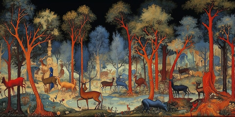 miniature painting, ottoman art, generative ai