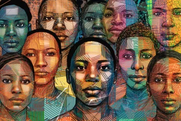Foto op Plexiglas Racial bias in facial recognition technology - Generative AI © Sidewaypics