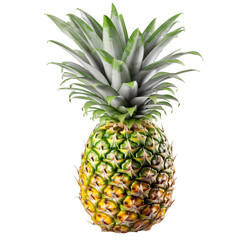 A pineapple with a green stem on a transparent background png isolated Generative Ai