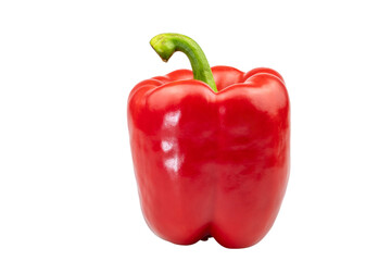 Red bell pepper isolated on white background with clipping path include
