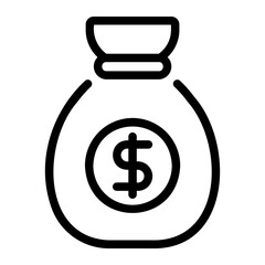 money bag line icon