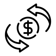 money exchange line icon