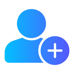 Fototapeta premium add user gradient icon