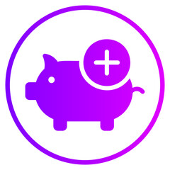 piggy bank gradient icon