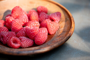raspberries in a bowl