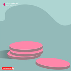 3d Stage background product scene with geometric platform.