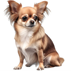 A small chihuahua dog on a transparent background png isolated Generative Ai