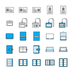名刺、名刺入れのアイコンセット
