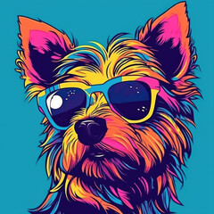 Pop Art Yorkshire Terrier. A Colorful and Unique Digital Artwork