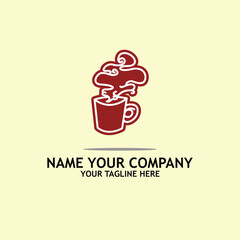 coffee cup logo simple icon design illustration