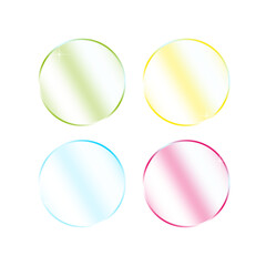 Transparent Round set of glass plates. Collection Glass morphism. Vector illustration.