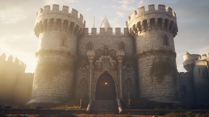 A Beautiful Ancient Castle Front. Generative AI