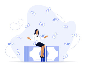 Banknote concept illustration. Suitable for landing page, ui, web, App intro card, editorial, flyer, and banner.