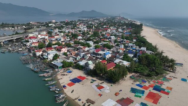 Lang Co laguna and Fishing village in Thua Thien Hue province, VIetnam.