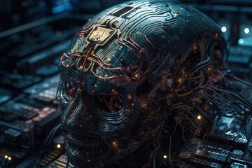 Artificial intelligence. Futuristic technology trends concept. Network structure background. Machine learning. Data background. Big data.Binary digits. technology and science. Generative AI