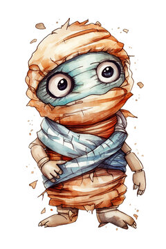 Mummy Egypt Watercolor Clipart Cute Isolated On White Background