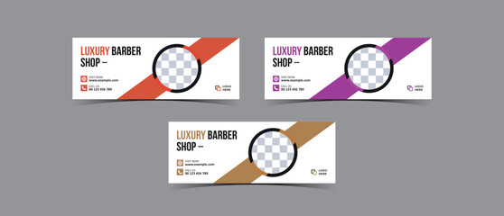 Barbershop business facebook cover banner template