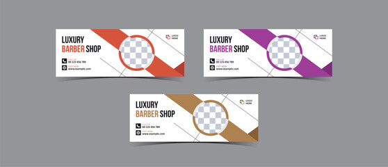 Barbershop business facebook cover banner template