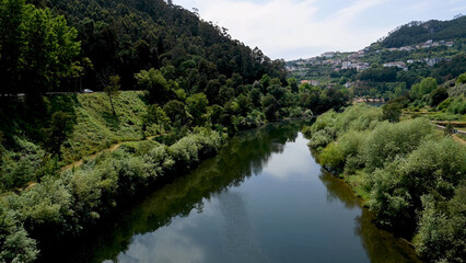 Fototapeta na wymiar View over Mondego river in Penacova