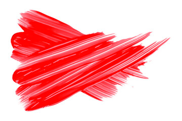 Shiny red brush watercolor painting isolated on transparent background. watercolor png