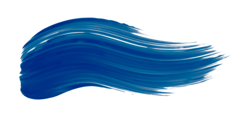 Shiny blue brush watercolor painting isolated on transparent background. watercolor png