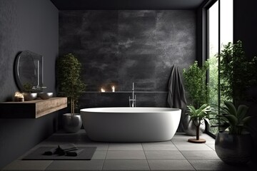 Fototapeta na wymiar modern bathroom interior, generative A.i