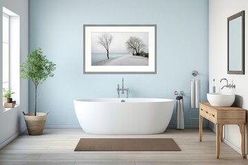 Naklejka na ściany i meble modern bathroom interior, generative A.i