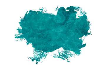 Shiny green brush watercolor painting isolated on transparent background. watercolor png