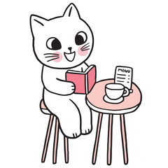 Cartoon cute character funny cat vector.
