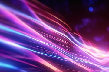 Fototapeta na wymiar Abstract futuristic background with pink blue glowing lines. Data transfer moving high speed illustration concept. Abstract background created with Generative Ai Technology