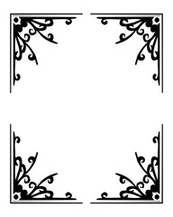 Fancy frame border and page ornament decorative design element on isolated background.
