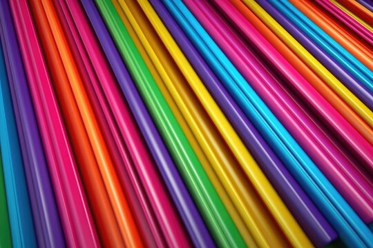 Super vibrant rainbow colored stripes. Abstract background created with Generative Ai Technology