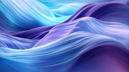 An abstract painting of blue and purple waves. Abstract background created with Generative Ai Technology
