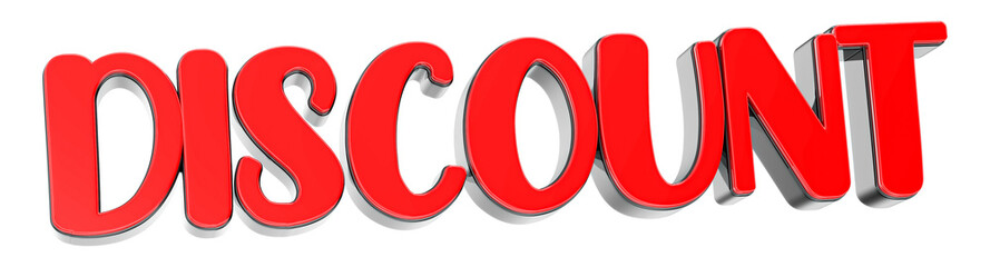 DISCOUNT Red Font 3D