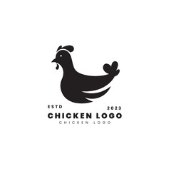 Chicken logo vector. Minimalist logo concept. Suitable for restaurants, products, farms or marketing with a chicken theme.