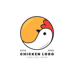 Chicken logo vector. Minimalist logo concept. Suitable for restaurants, products, farms or marketing with a chicken theme.