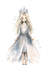 silver queen watercolor clipart cute isolated on white background