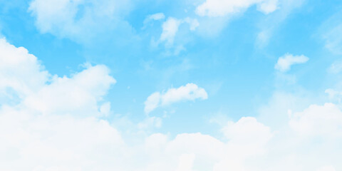 Natural sky beautiful blue and white texture background. Clear blue sky with cloud background. Vector a rt