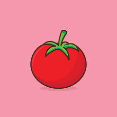 Fresh cartoon tomatoes. Whole red vegetables in flat design.
