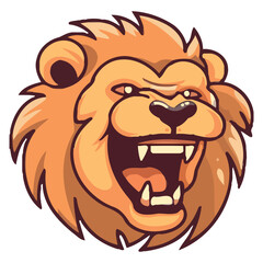 Large lion mascot roaring with aggression