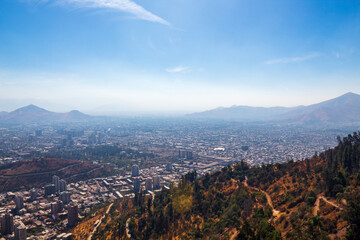 Chile, Santiago paisagem   com seu prédios  