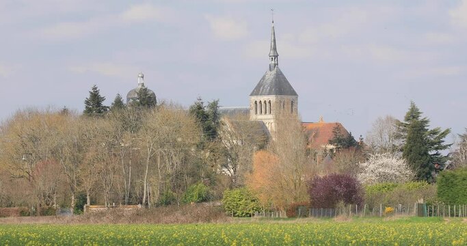 The abbaye de Saint Benoit sur Loire or Fleury Abbey in the Loire Valley of France.