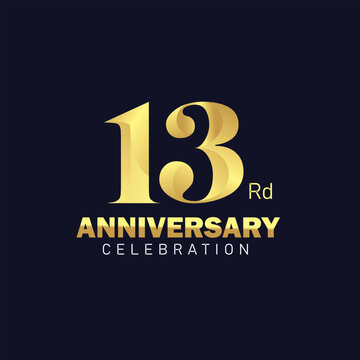 13th anniversary logo design, golden anniversary logo. 13th anniversary template,13th anniversary celebration